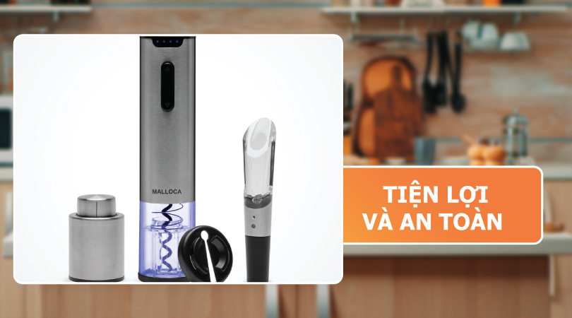 Bộ dụng cụ khui rượu Malloca MWO-KP3 - Tiện lợi và an toàn